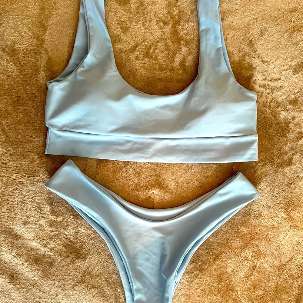 Light Blue Two Piece Bathing Suit